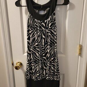 French Atmosphere Black and White Dress